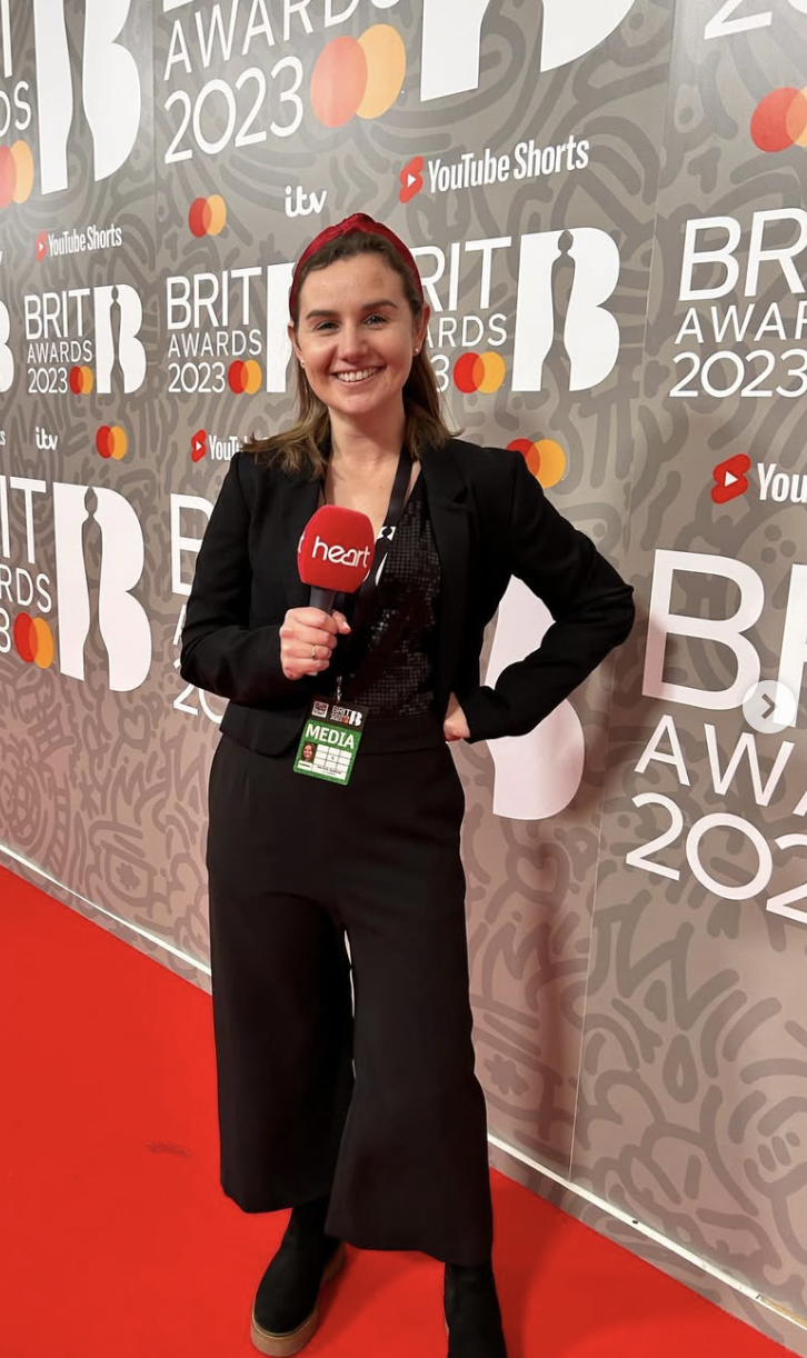 Rachel Babbage reporting on the red carpet at the BRIT Awards for Heart